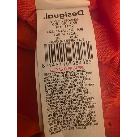 NWT Desigual Girls Vest Fresia Tiered Eyelet Lace Dress Coral Size 5/6 MSRP $115 - Picture 6 of 7